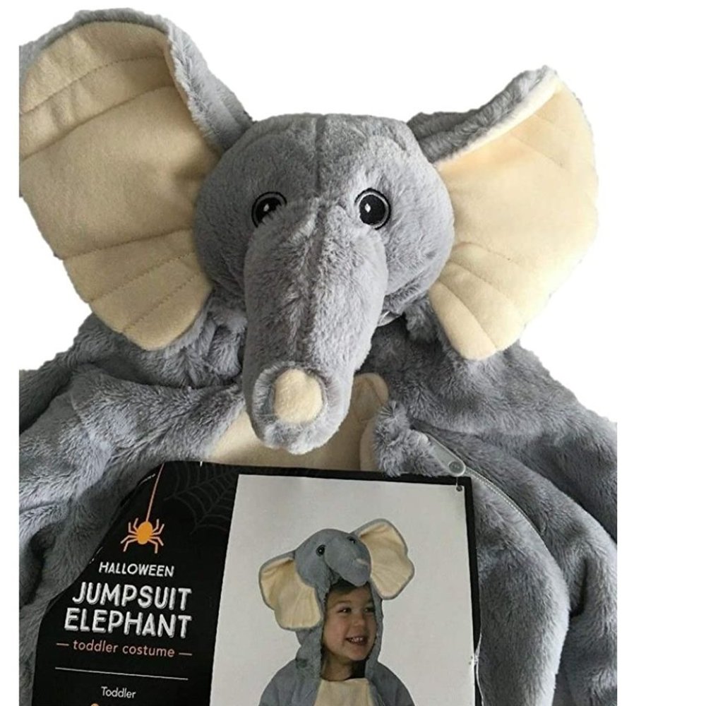 Baby Boys Plush Elephant Jumpsuit Halloween Costume Size 6/12 12/18 months NWT - Picture 2 of 2